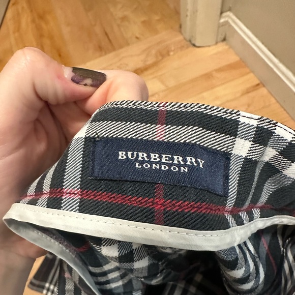 Navy Blue Vintage Burberry Plaid Pants - Picture 3 of 7